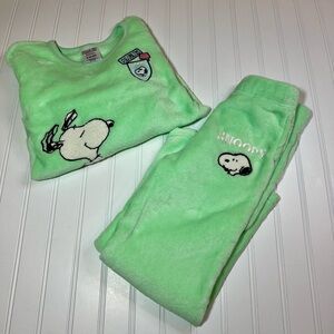 Peanuts Green Snoopy Kids Size S 6-6X Matching Set NWT